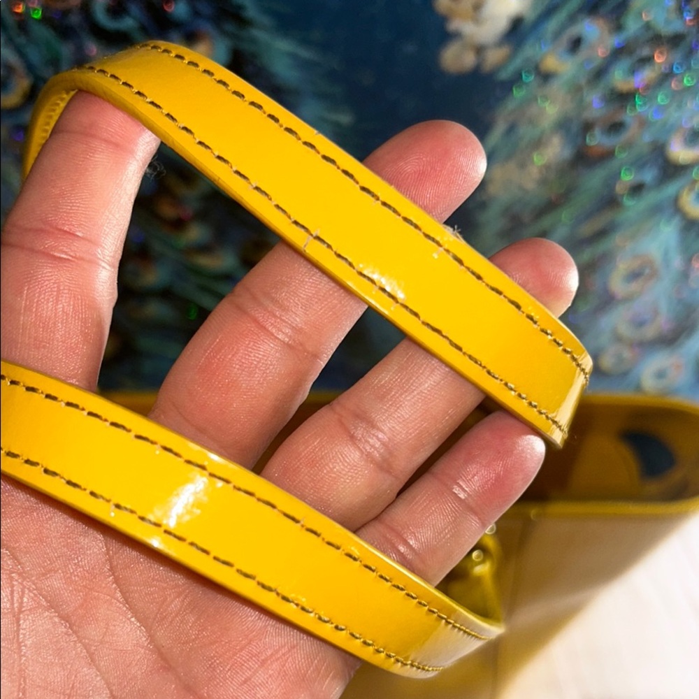 Dooney & Bourke Bright Yellow Patent Leather Tote Bag - Picture 3 of 16